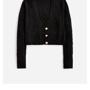 Chic Black Knit Cardigan with Gold Buttons